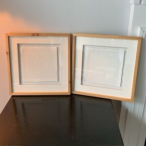 Threshold Pressed Paper Botanical Wall Art and bee set of two wooden‎